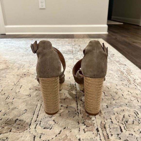 Raye Womens Harlow Olive Suede Block Heel Espadrille Size 8.5, GOOD condition - Picture 5 of 6